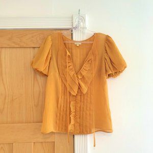 Anthropologie | Leifsdottir Ruffled Yellow Shirt T